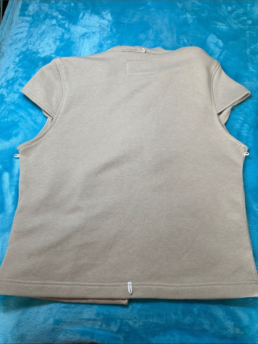 Harley-Davidson Beige Sleeveless Zip Hoodie with Small Chest Logo - Picture 6 of 6